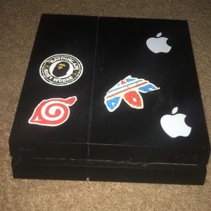 PS4 WITH ALL CORDS AND RED CONTROLLER